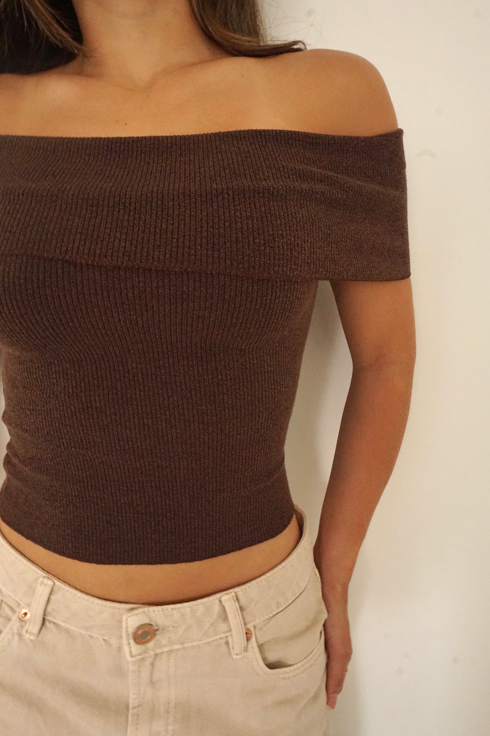 BLUSA RIB BANDEJA - CAFÉ