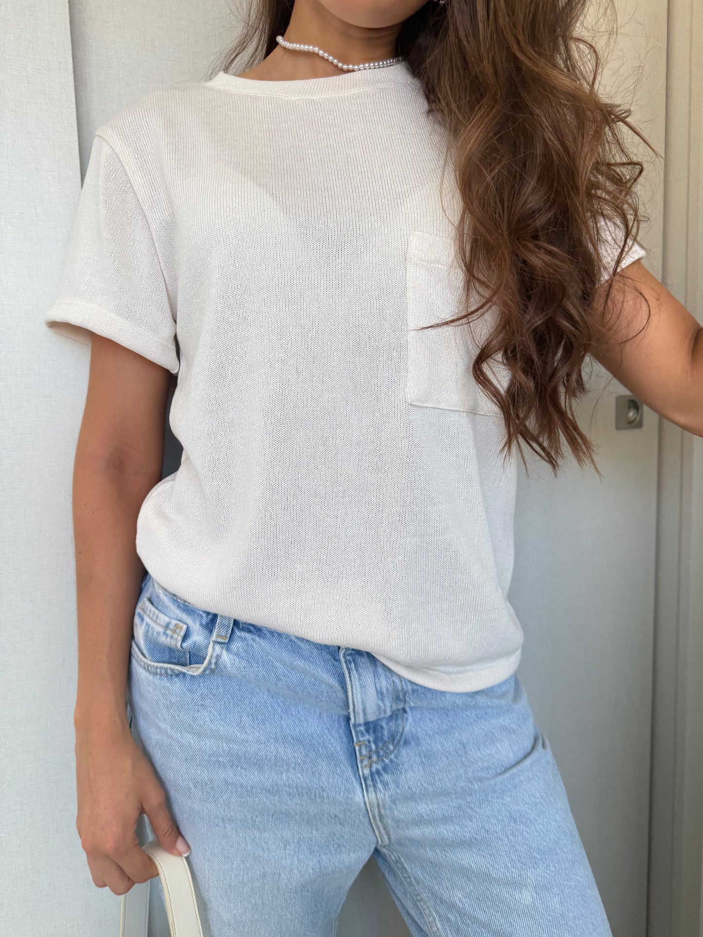 T-SHIRT BÁSICA PANACOTTA - MARFIL