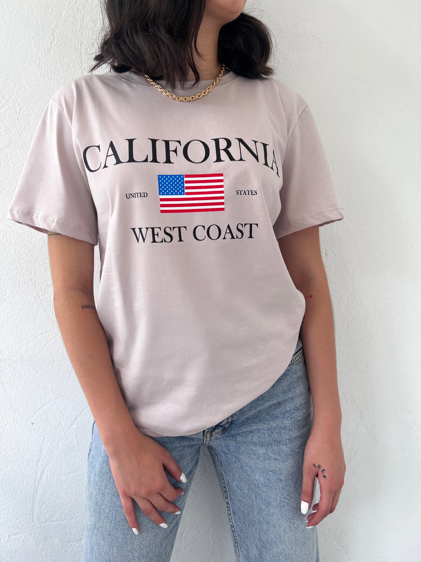 T-Shirt Gráfica California Beige