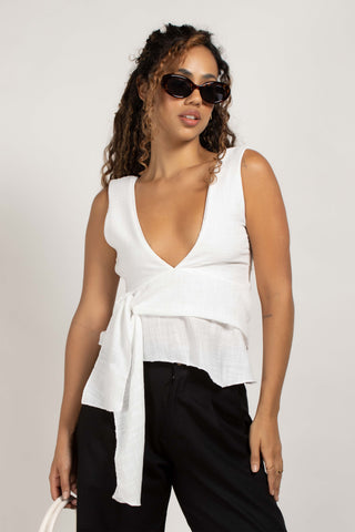 BLUSA ASIMÉTRICA CRETA - MARFIL