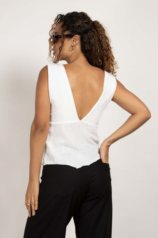 BLUSA ASIMÉTRICA CRETA - MARFIL