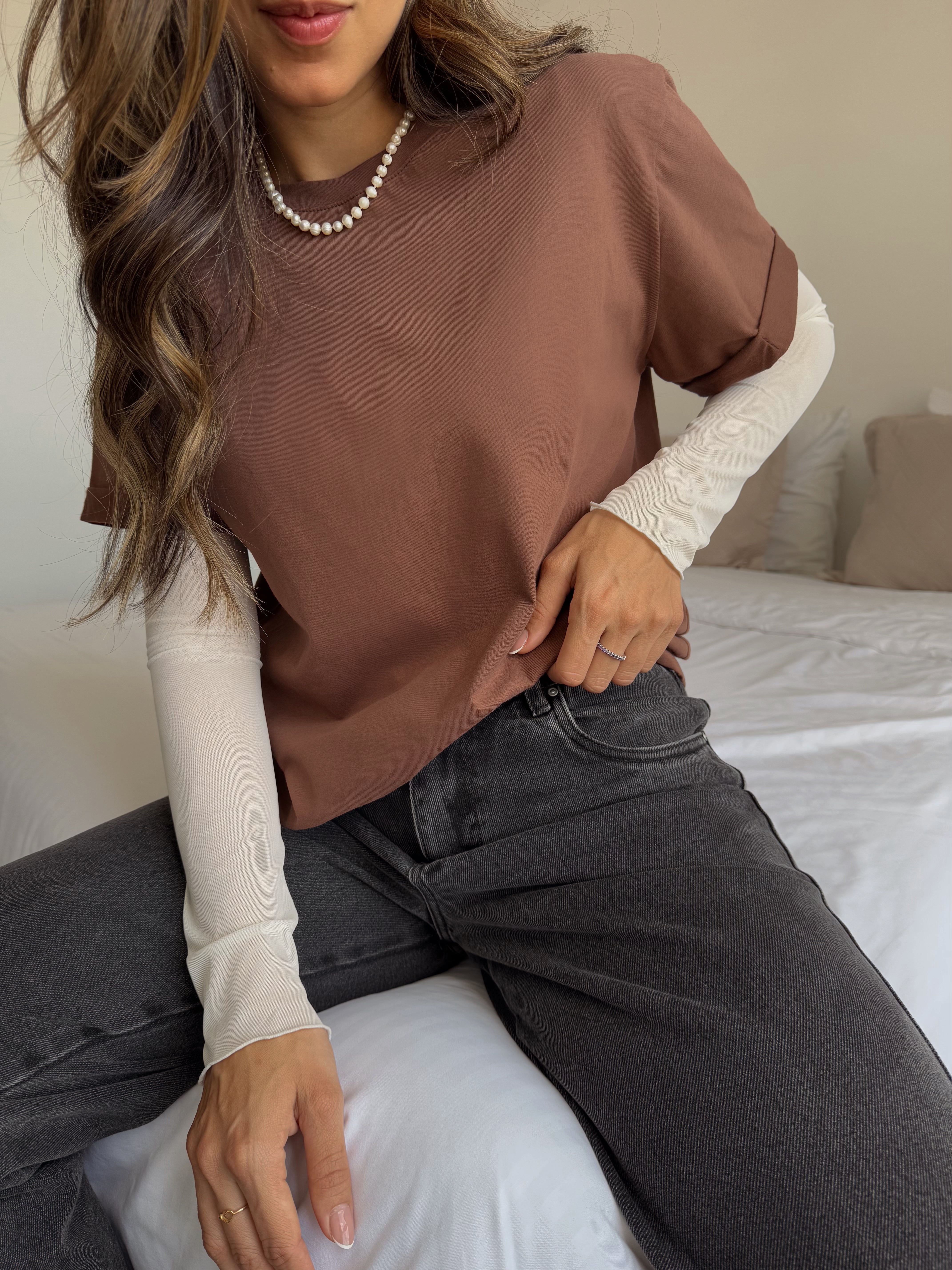 T-SHIRT BÁSICA ALGODÓN - CAFÉ