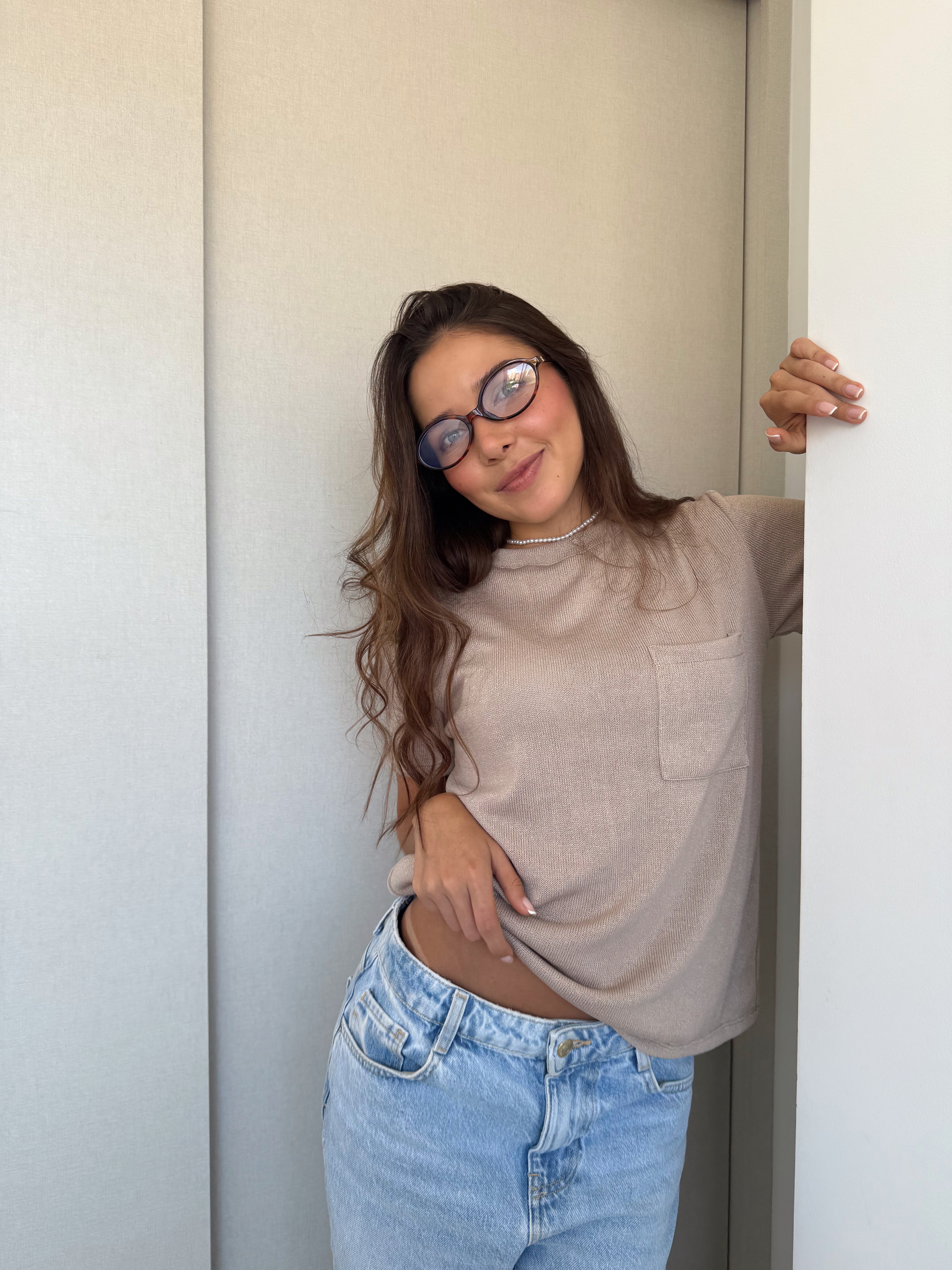 T-SHIRT BÁSICA PANACOTTA -    MOCCA