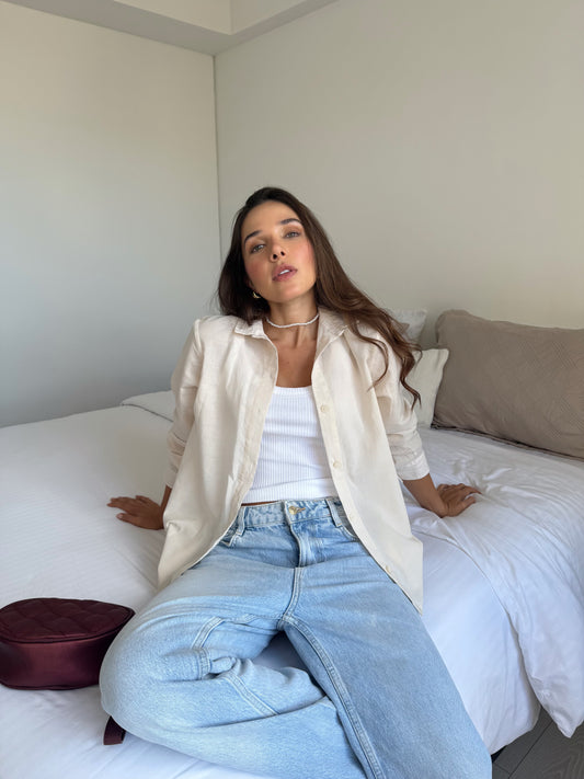 CAMISA CLÁSICA ANESSA - BEIGE