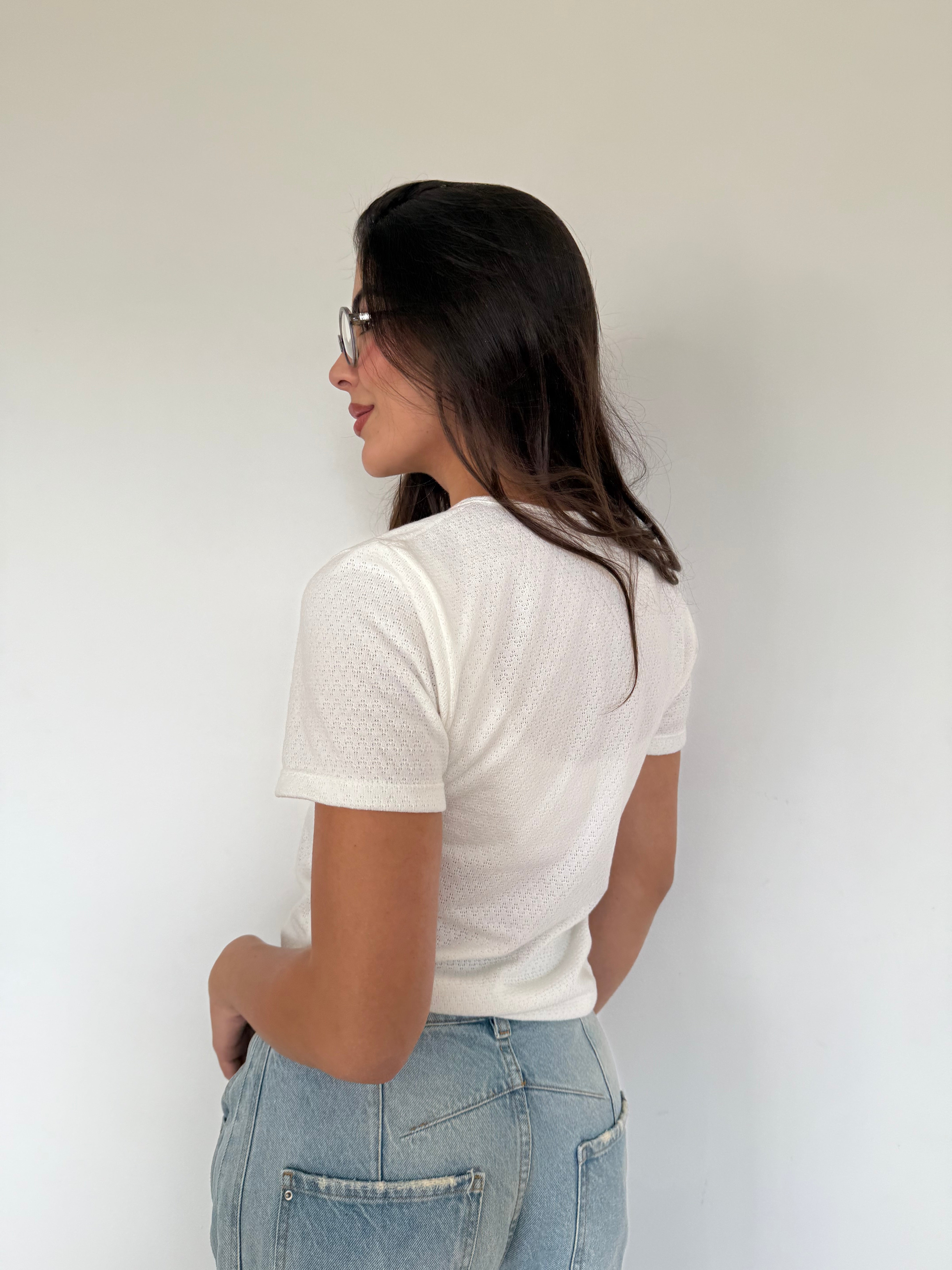 BLUSA BÁSICA TEXTURA -         MARFIL