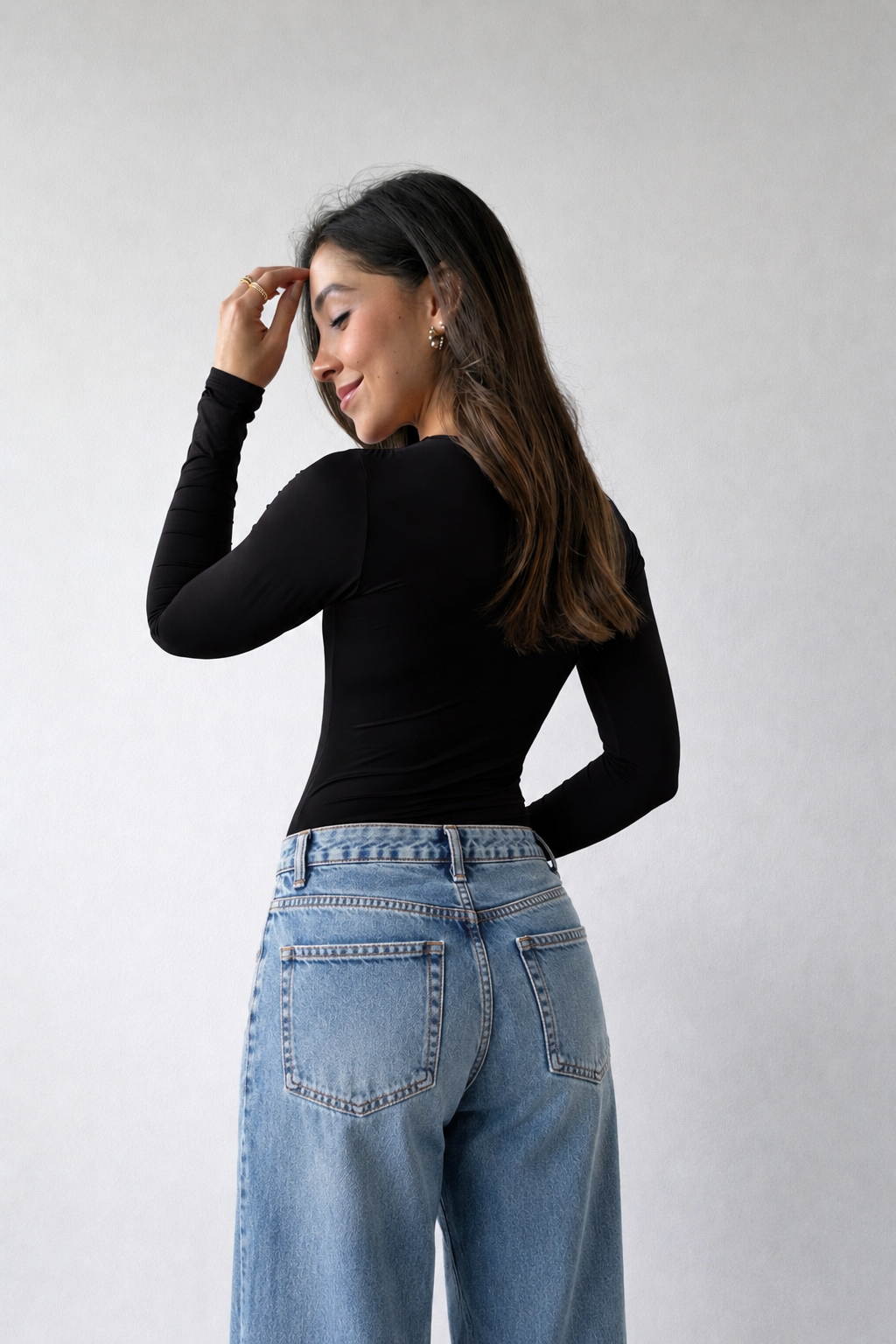 BODY BÁSICO MANGA LARGA - NEGRO