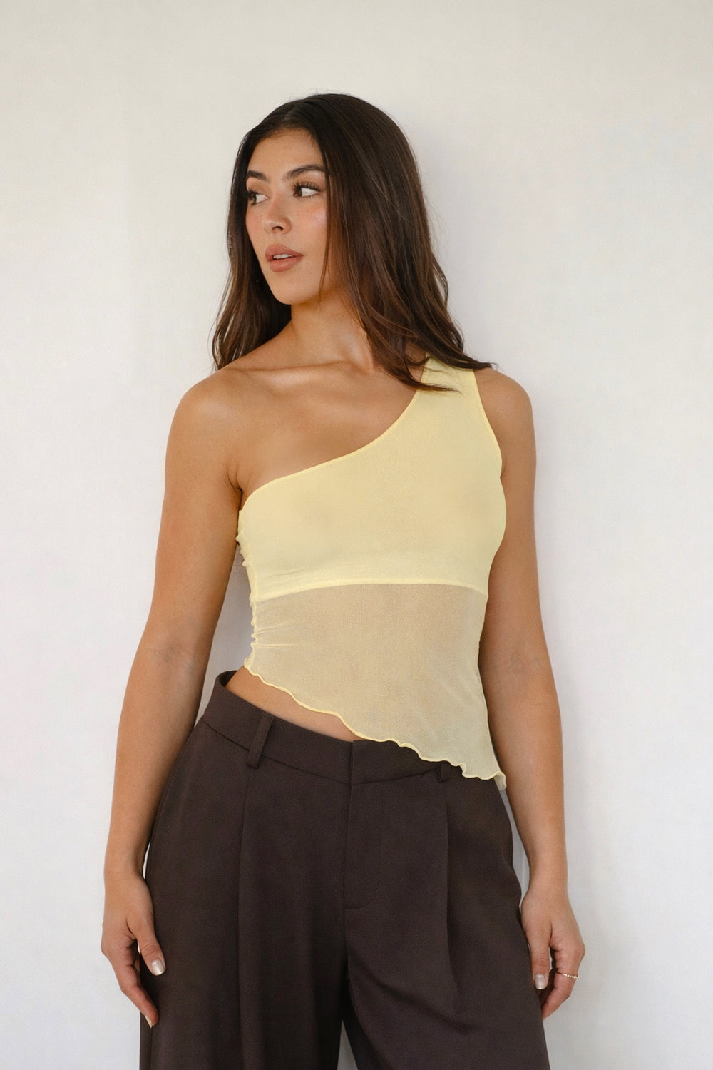 BLUSA MALLATEX ASIMÉTRICA - AMARILLO