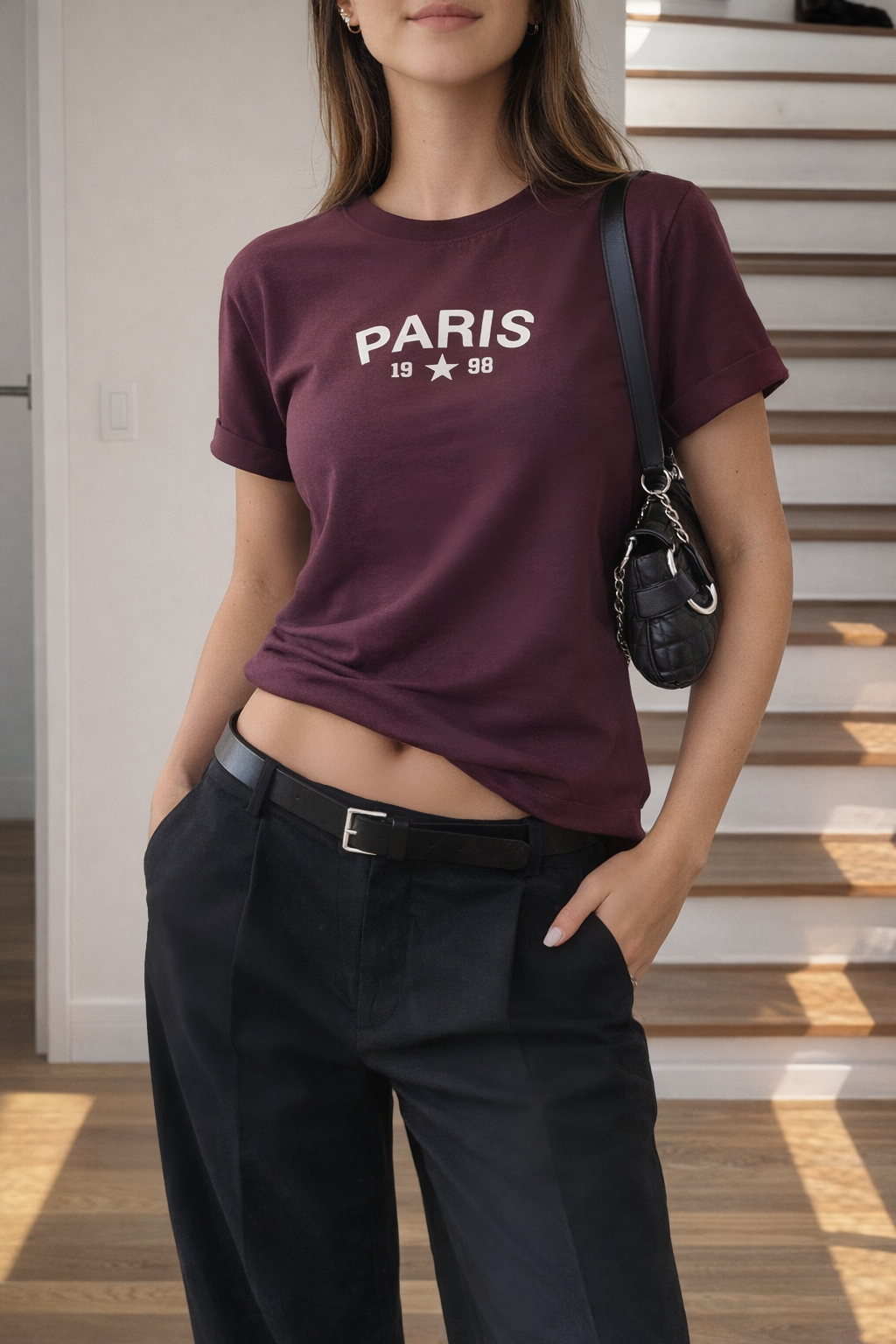 T-SHIRT GRÁFICA PARIS 19 - MORADO