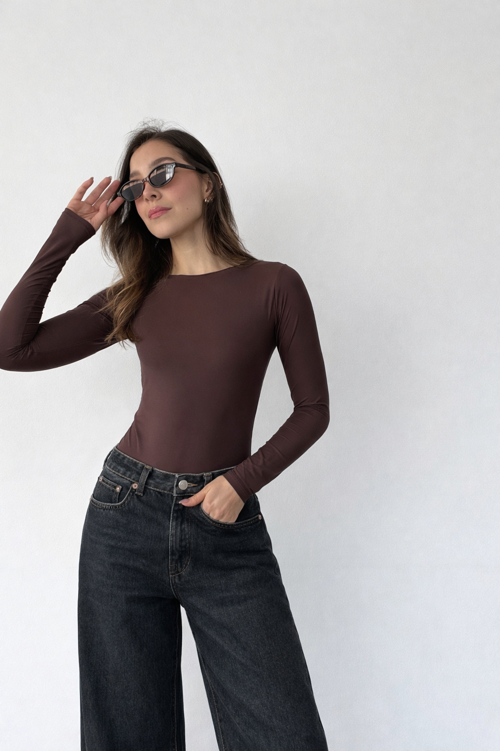 BODY BÁSICO MANGA LARGA - CAFÉ