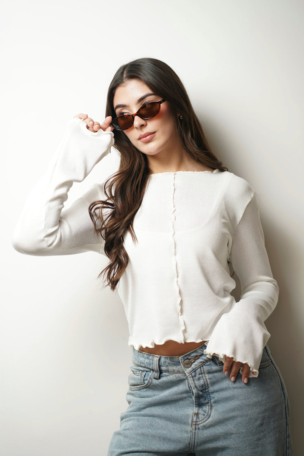 BLUSA CORTE ROUCHE - MARFIL