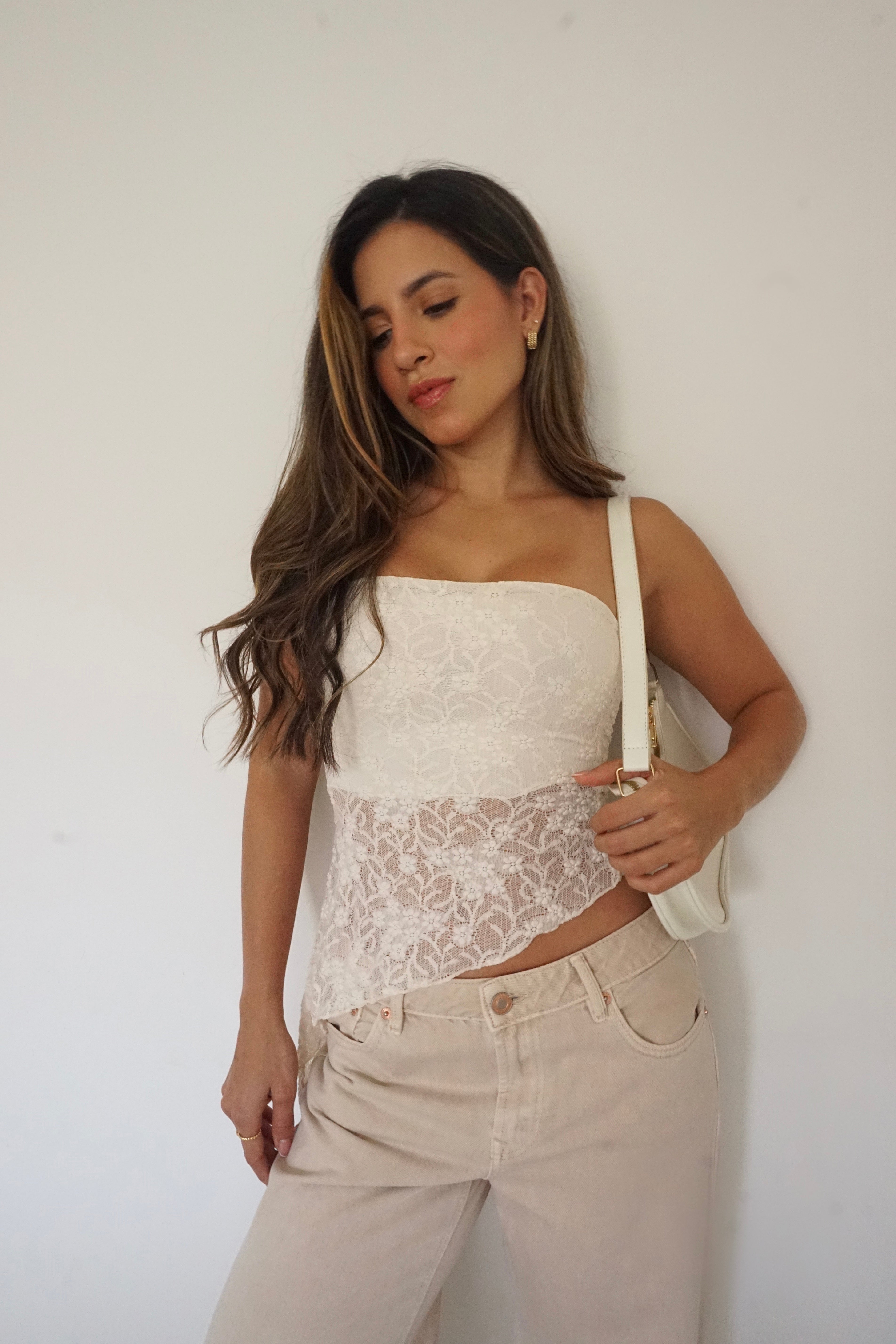 TOP BANDEAU ENCAJE - IVORY