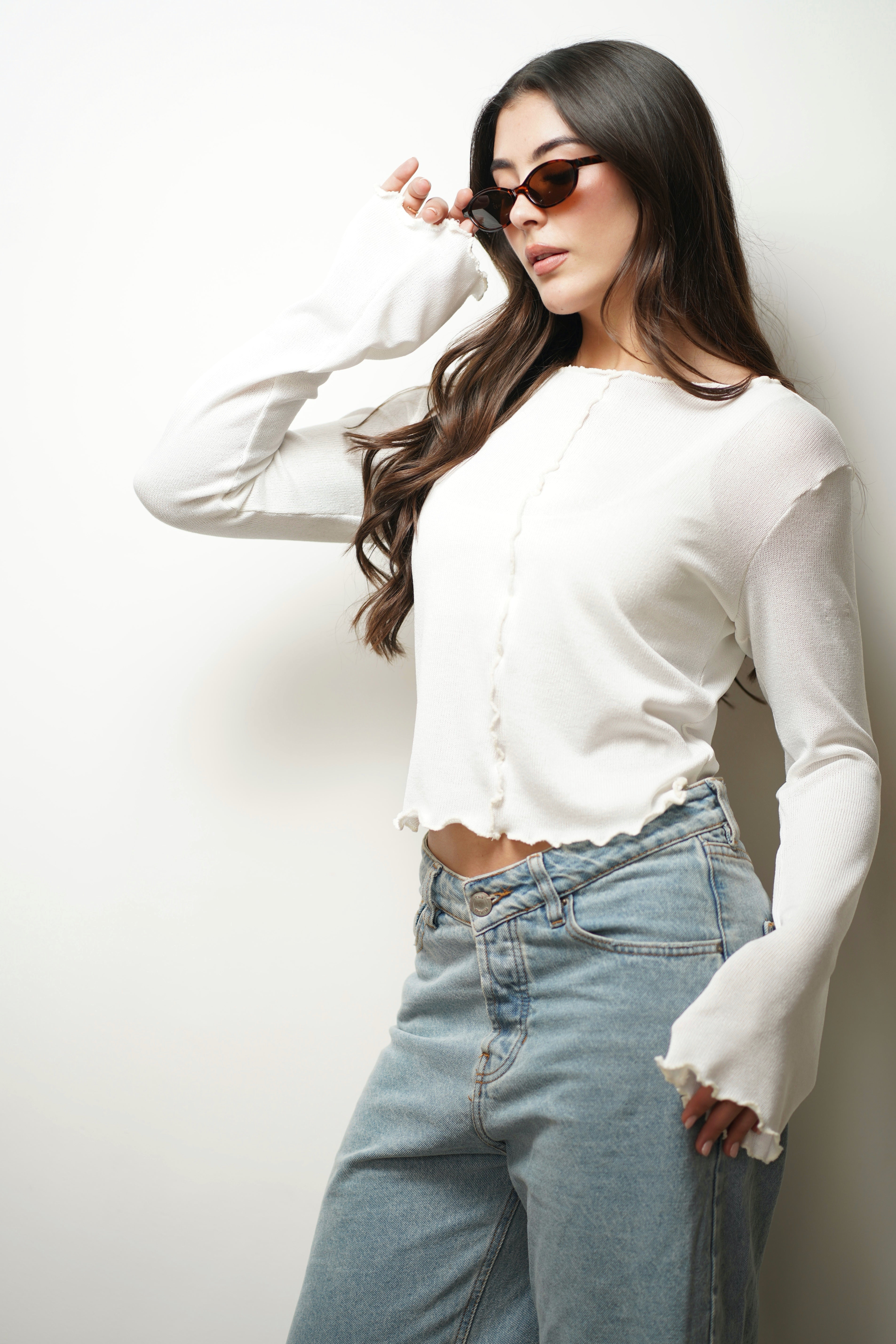 BLUSA CORTE ROUCHE - MARFIL