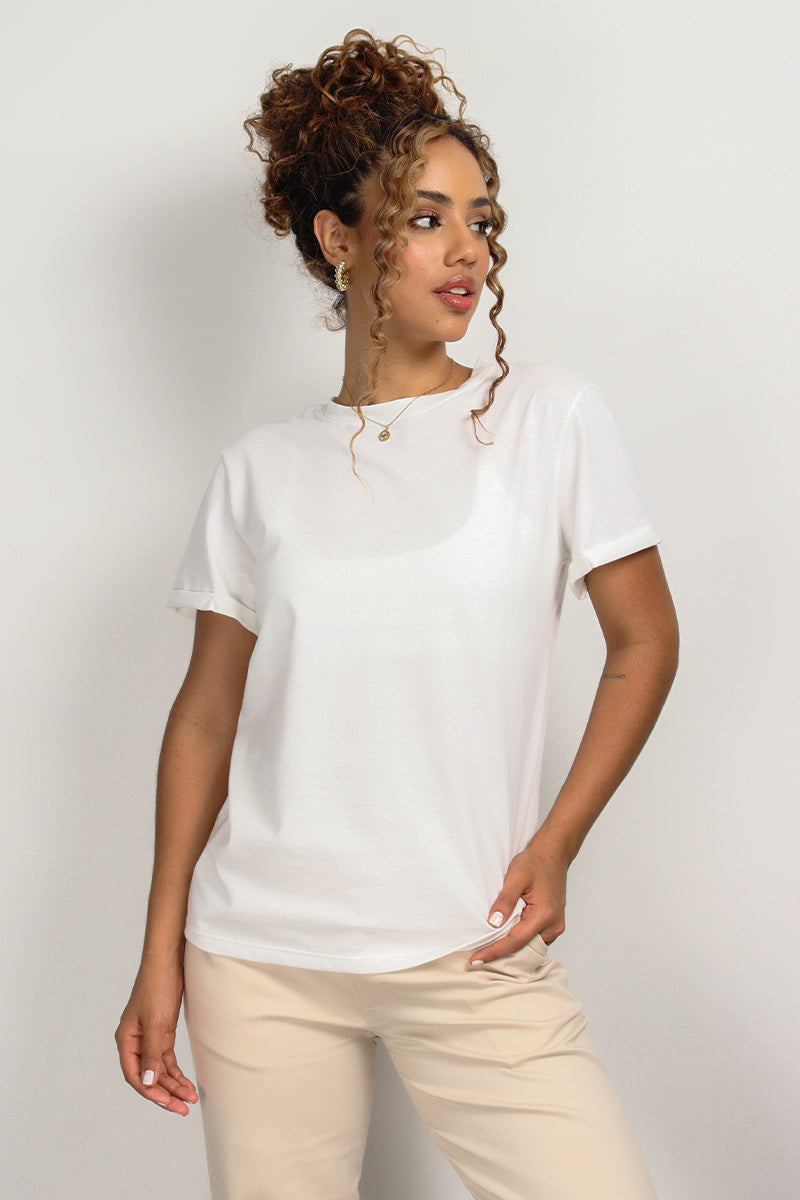 T-SHIRT BÁSICA ALGODÓN - MARFIL