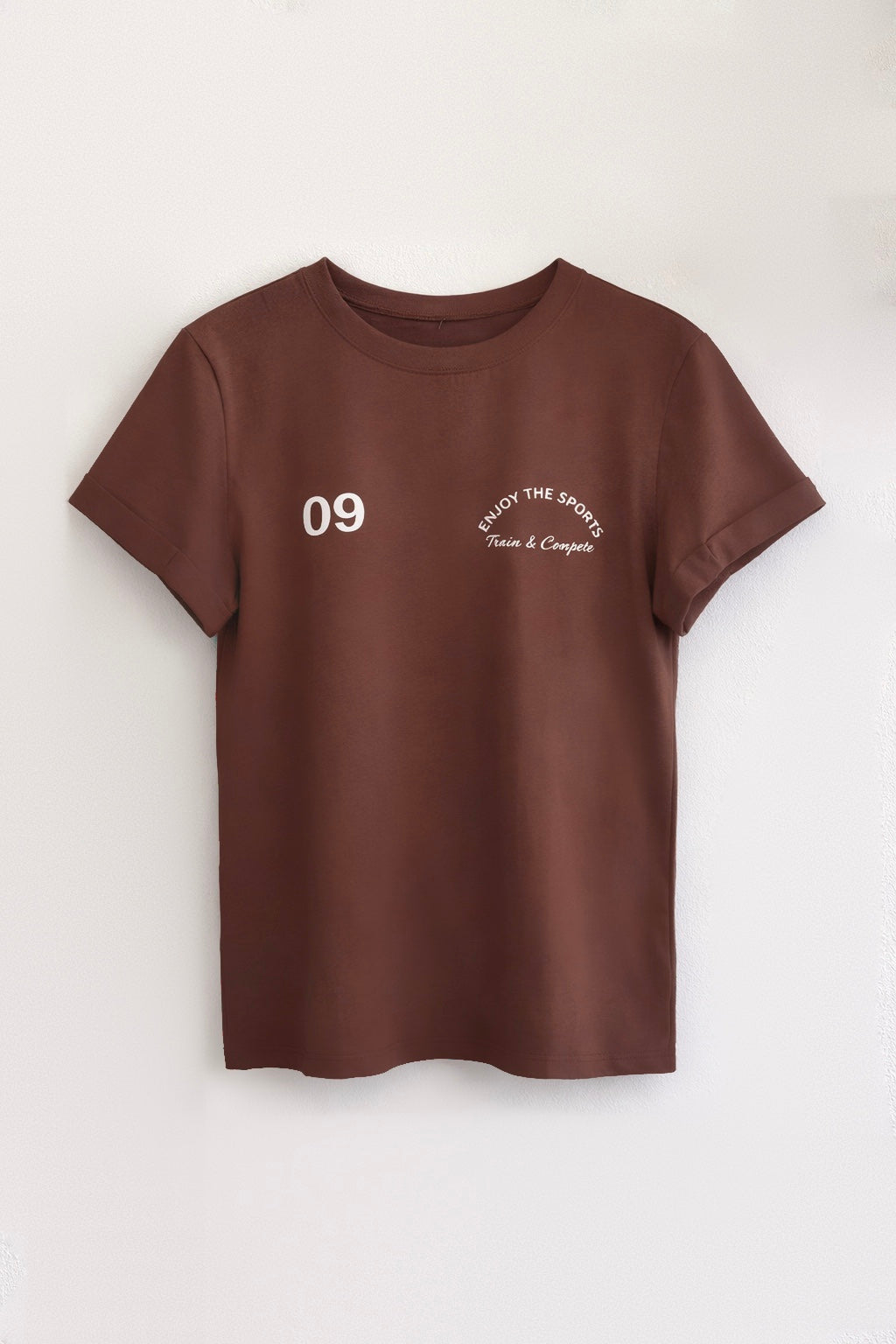 T-SHIRT GRÁFICA ENJOY - CAFÉ