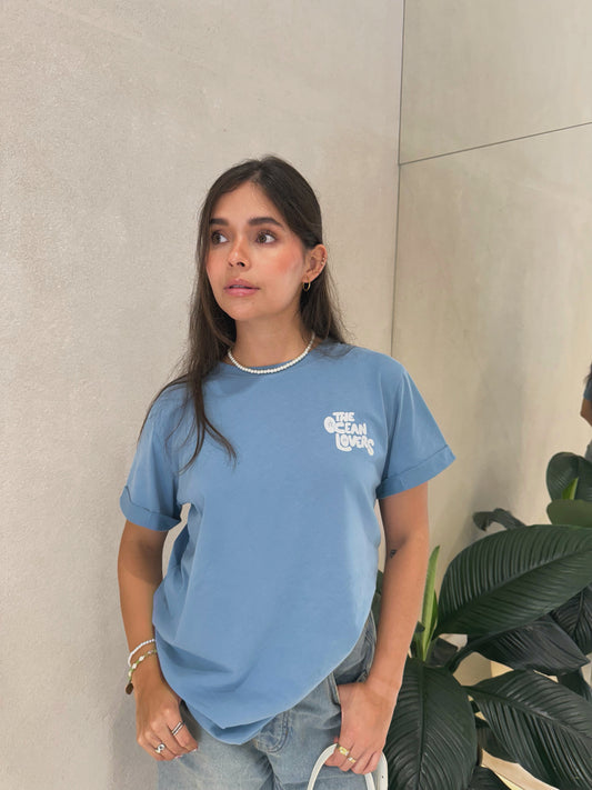 T-SHIRT GRÁFICA THE OCEAN -         AZUL