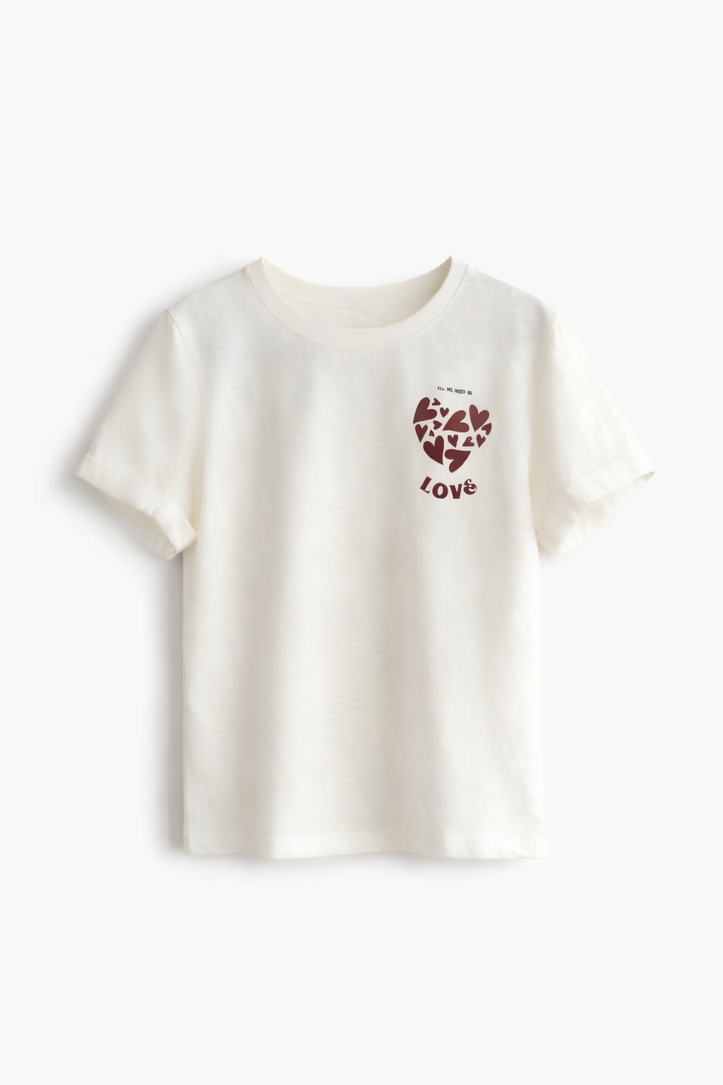 T-SHIRT GRÁFICA ALL WE NEED IS LOVE - MARFIL