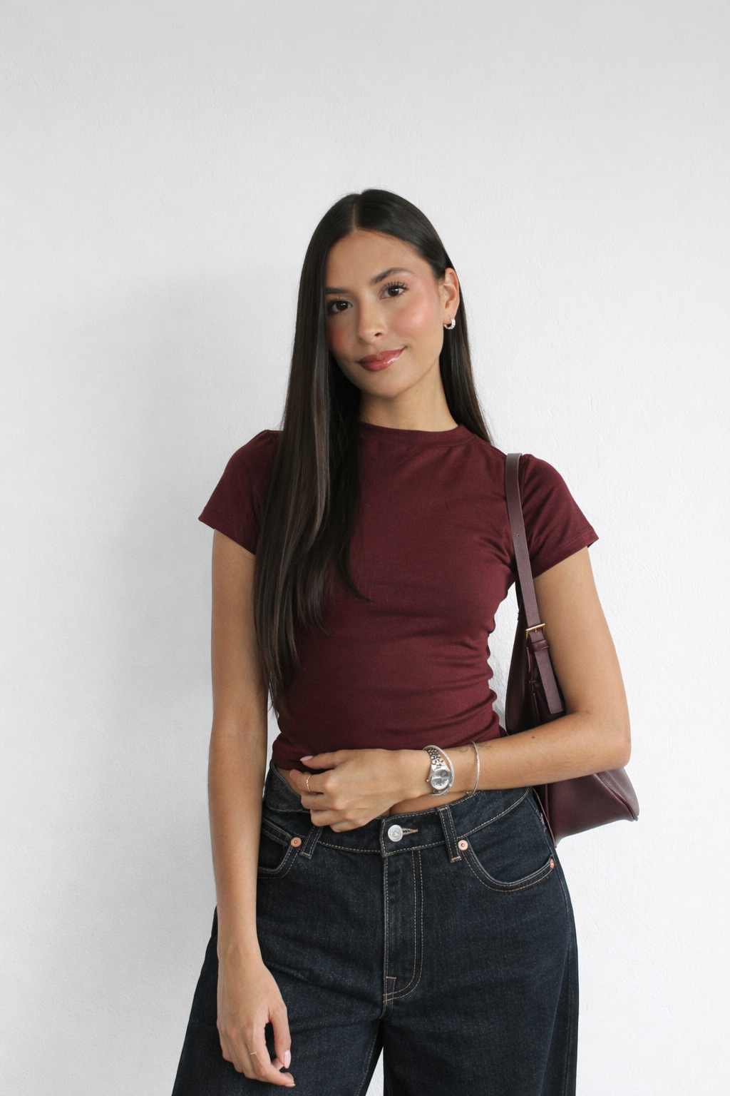 TOP BÁSICO ALGODÓN - VINOTINTO