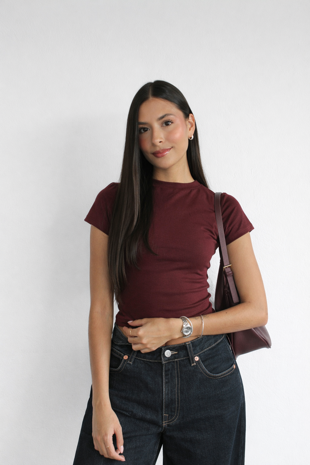 TOP BÁSICO ALGODÓN - VINOTINTO