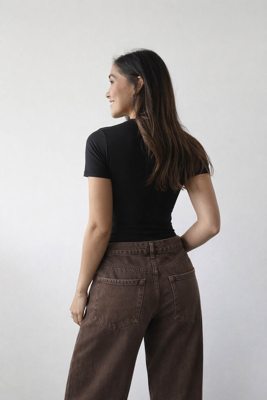 BODY BÁSICO MANGA CORTA - NEGRO