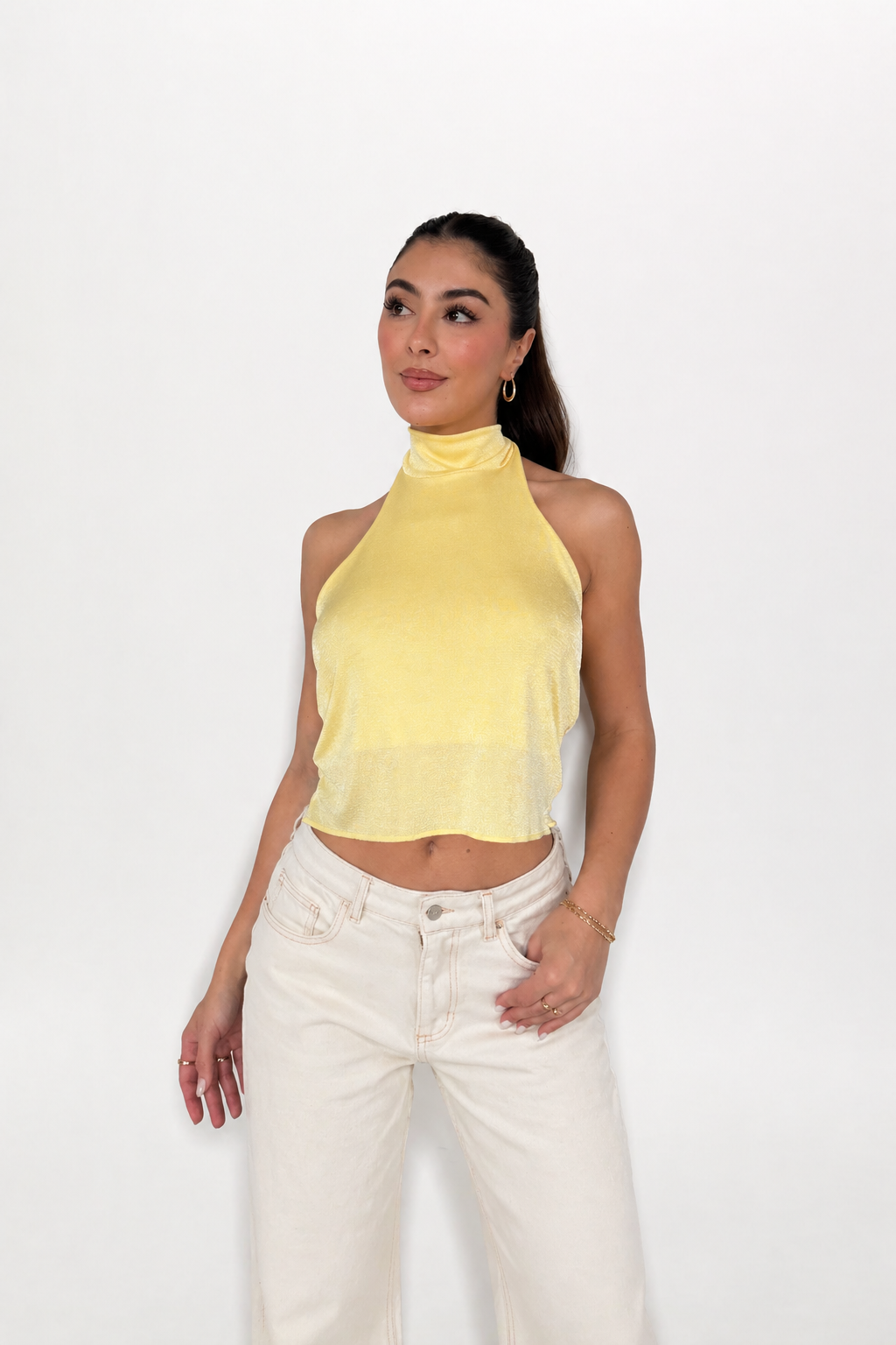 BLUSA HALTER SELENA - AMARILLO