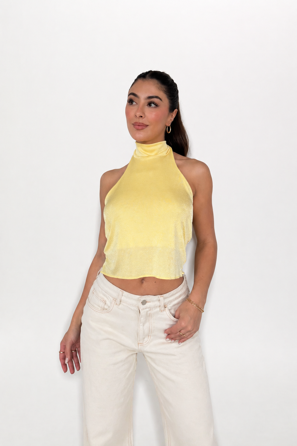 BLUSA HALTER SELENA - AMARILLO