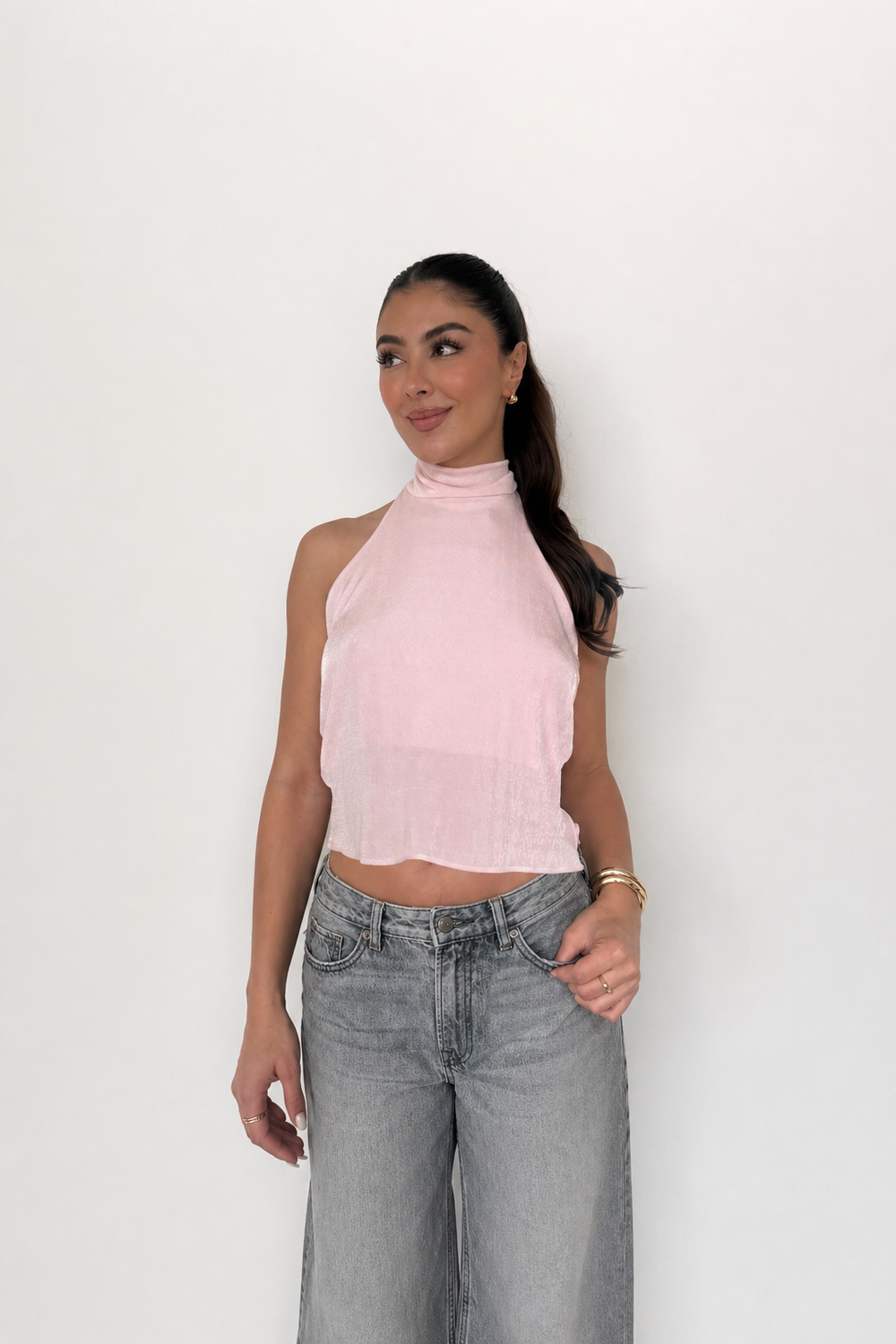 BLUSA HALTER SELENA -         ROSADO