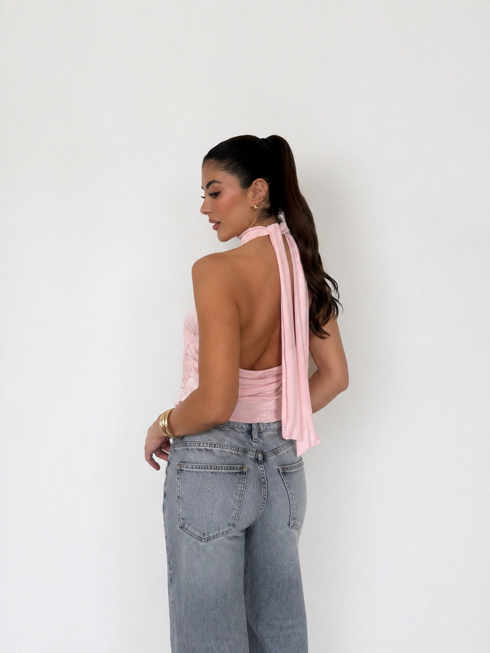 BLUSA HALTER SELENA -         ROSADO