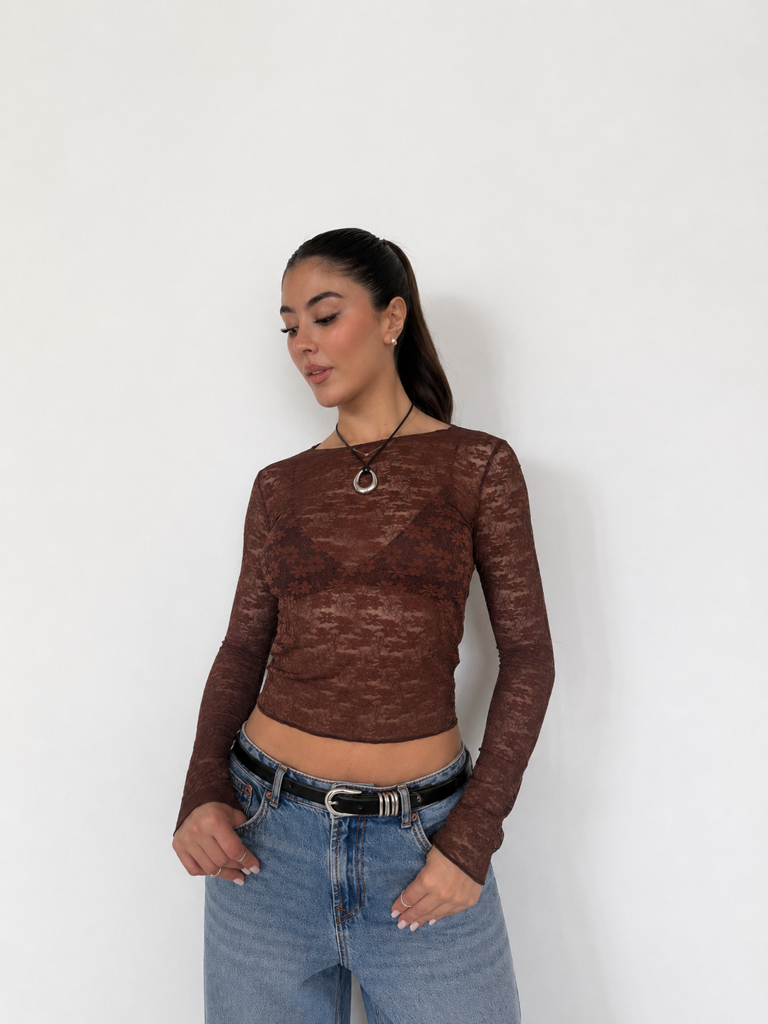 SET BLUSA ROMA BELLA  - CAFÉ