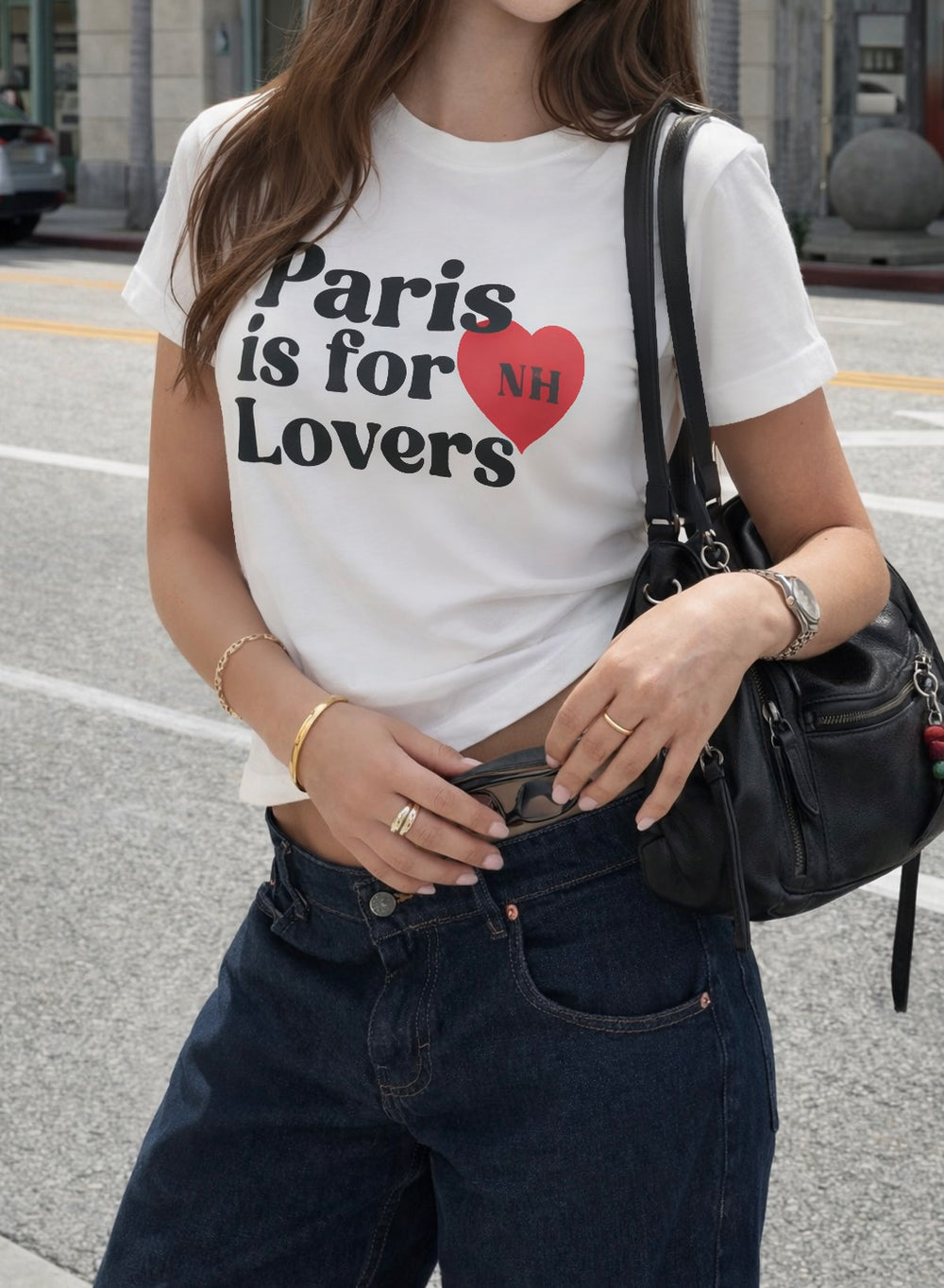 T-SHIRT GRÁFICA PARIS IS FOR LOVERS - MARFIL