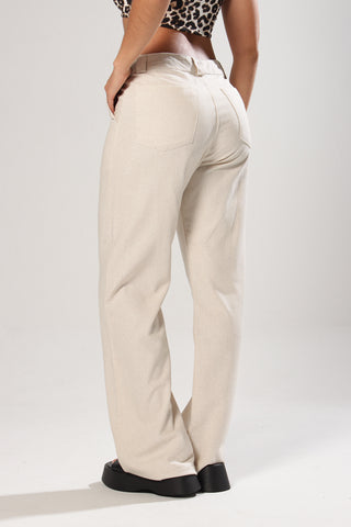 PANTALÓN CLÁSICO LINO - BEIGE