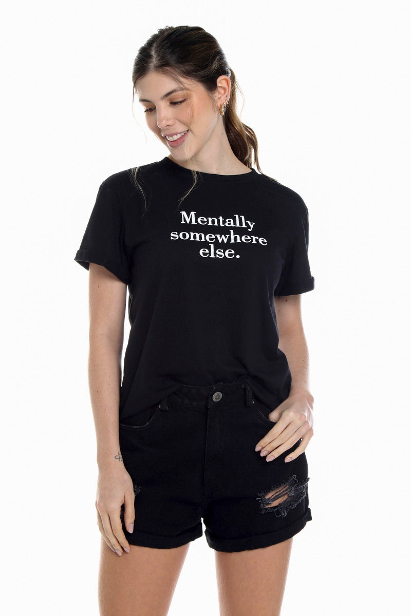 T-Shirt Lucky Mentally Negro